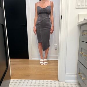 NWT Olivaceous Elegant Gray Asymmetrical Dress